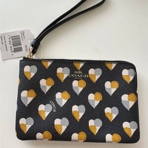 Coach Black Multicolor Heart Wristlet